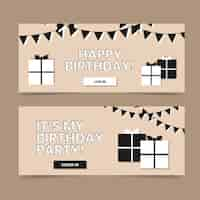 Free vector flat birthday design banner