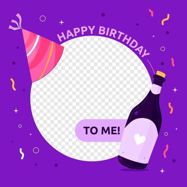 Flat birthday facebook frame