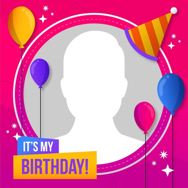 Flat birthday facebook frame