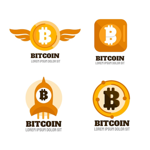 Flat bitcoin logos pack