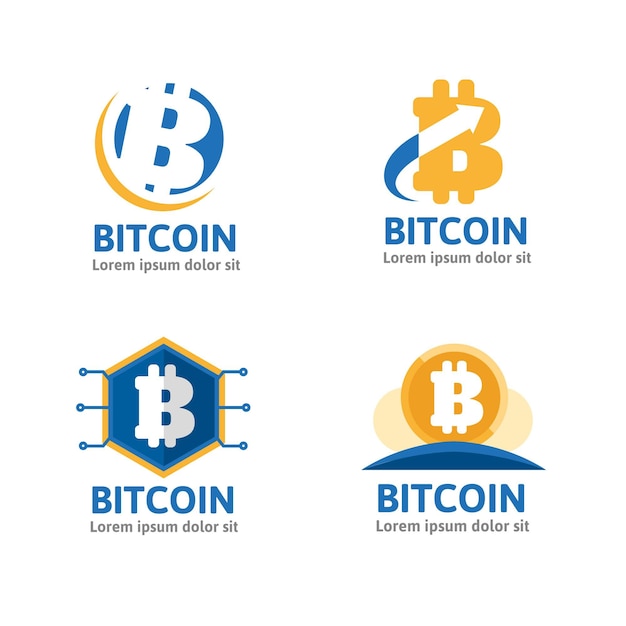 Flat bitcoin logos pack