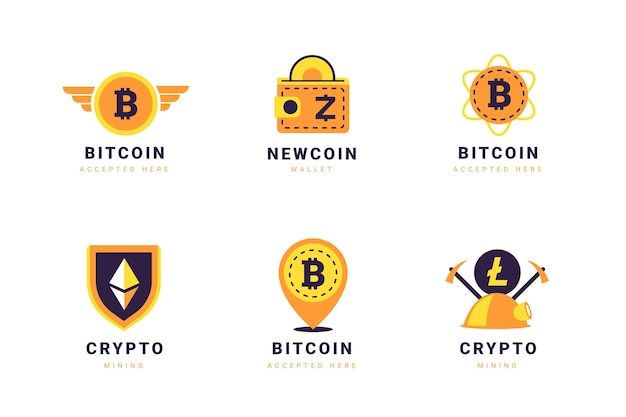 Flat bitcoin logos pack