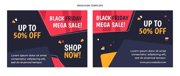 Flat black friday brochure template