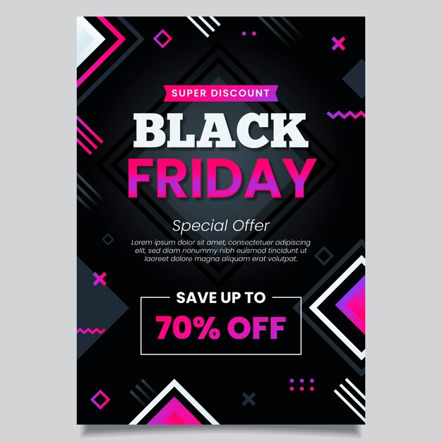 Flat black friday flyer template