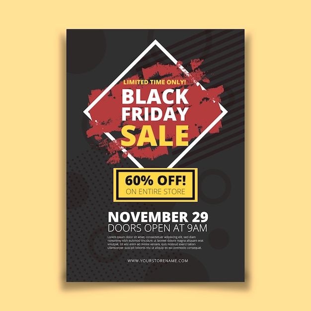 Free Vector flat black friday flyer with geometric background