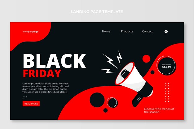 Flat black friday landing page template