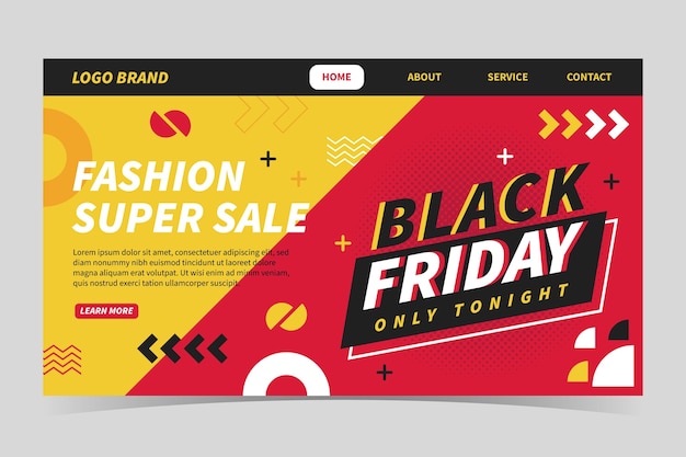 Flat black friday landing page template