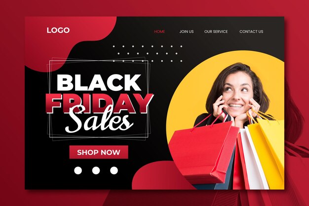 Flat black friday landing page template