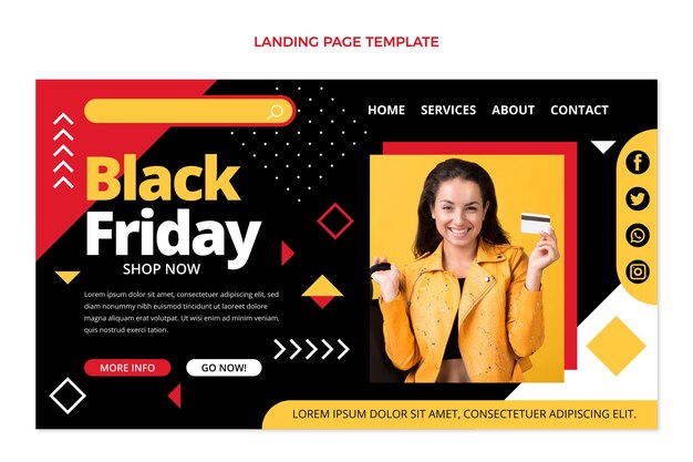 Flat black friday landing page template