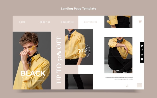 Flat black friday landing page template