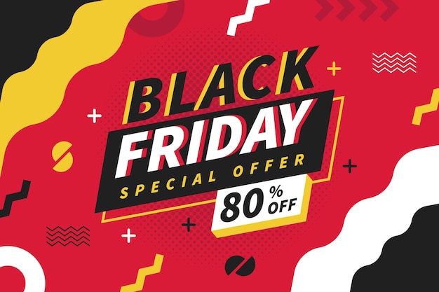 Flat black friday sale background