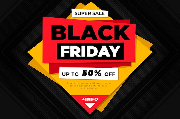 Flat black friday sale background