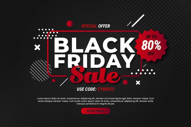 Flat black friday sale background