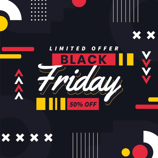 Flat black friday sale background