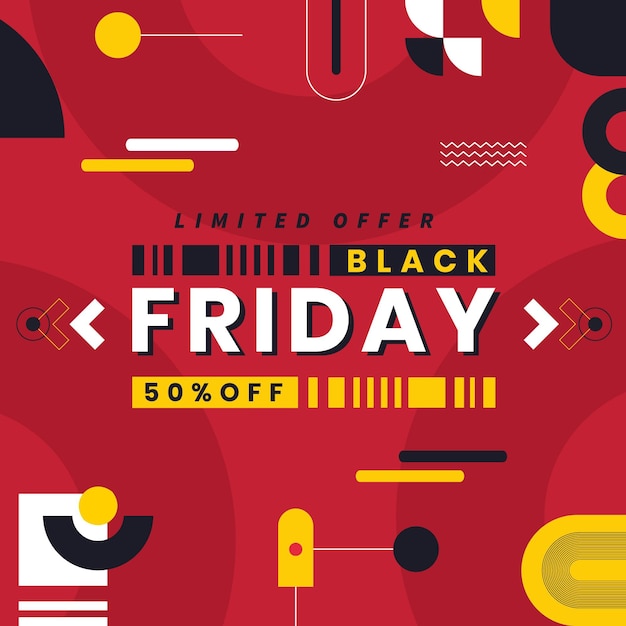 Flat black friday sale background