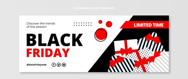 Flat black friday social media cover template