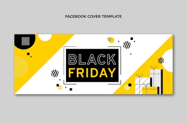 Flat black friday social media cover template