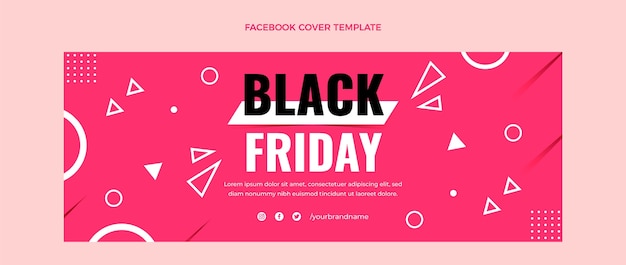 Flat black friday social media cover template