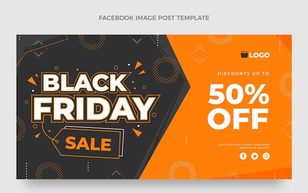 Free Vector flat black friday social media post template