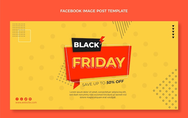 Free Vector flat black friday social media post template