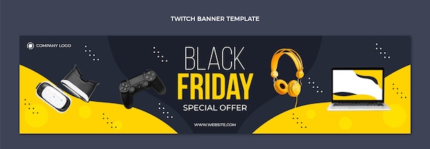 Flat black friday twitch cover