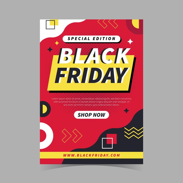 Flat black friday vertical poster template