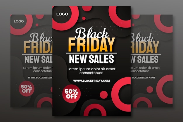 Flat black friday vertical poster template