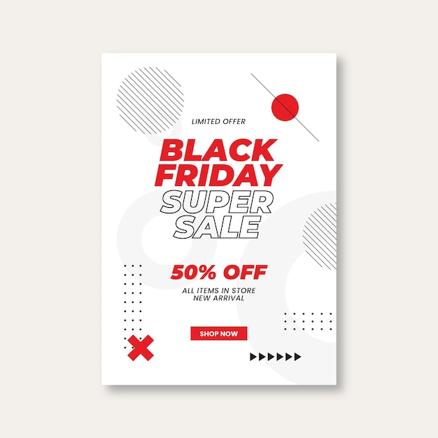 Flat black friday vertical poster template