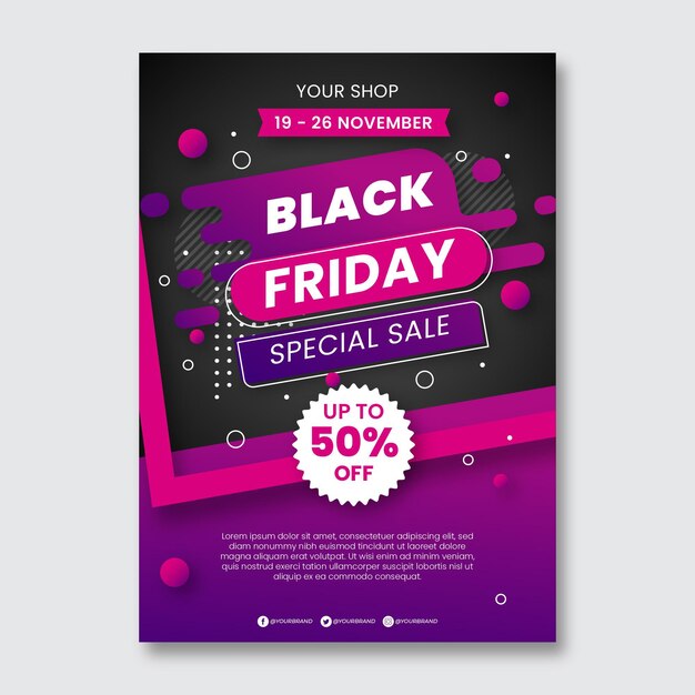 Flat black friday vertical poster template