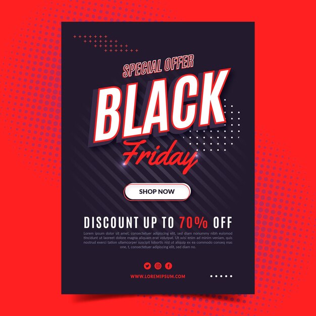 Flat black friday vertical poster template