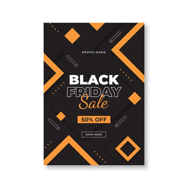 Flat black friday vertical poster template