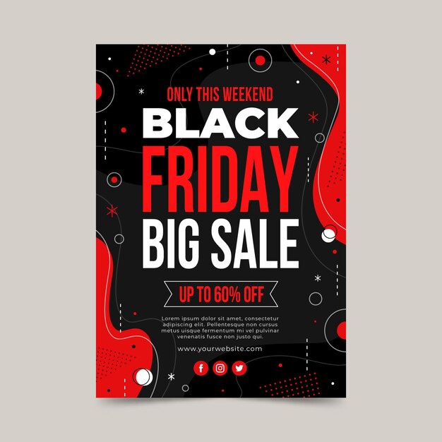 Flat black friday vertical poster template