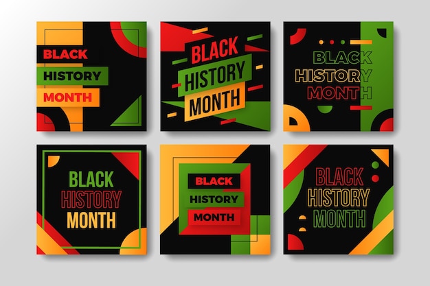 Free Vector flat black history month instagram posts