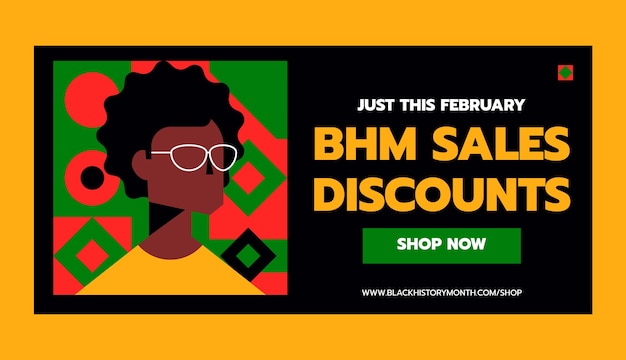 Free vector flat black history month sale banner template