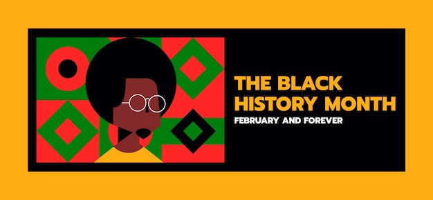 Free vector flat black history month social media cover template