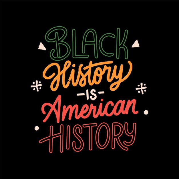 Free vector flat black history month text illustration