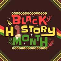 Free vector flat black history month text illustration