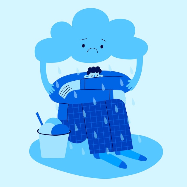 Flat blue monday illustration