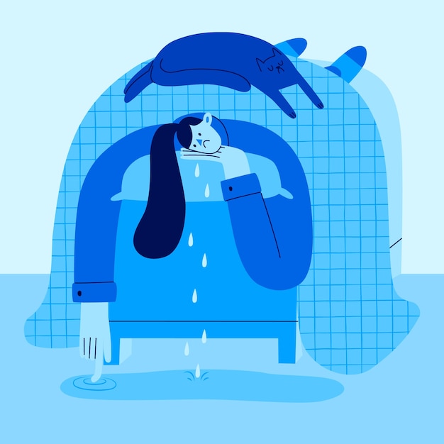 Flat blue monday illustration