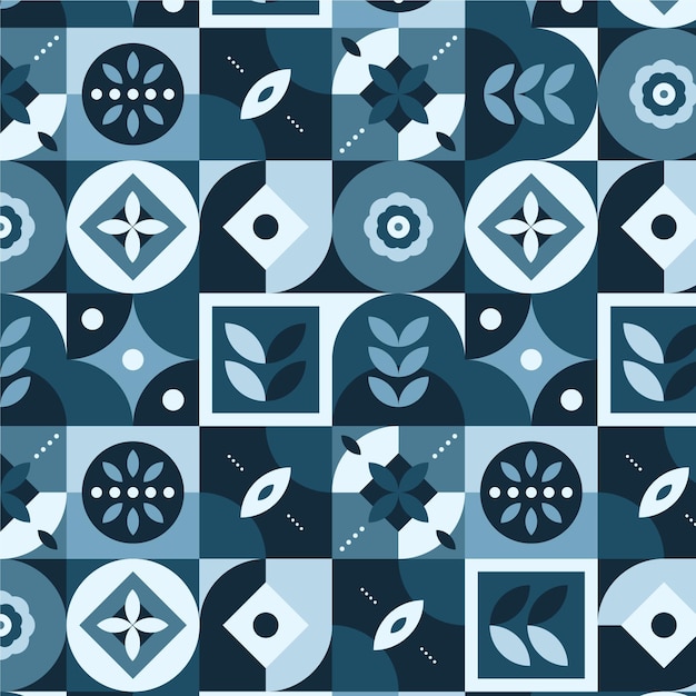 Free Vector flat blue scandinavian design pattern