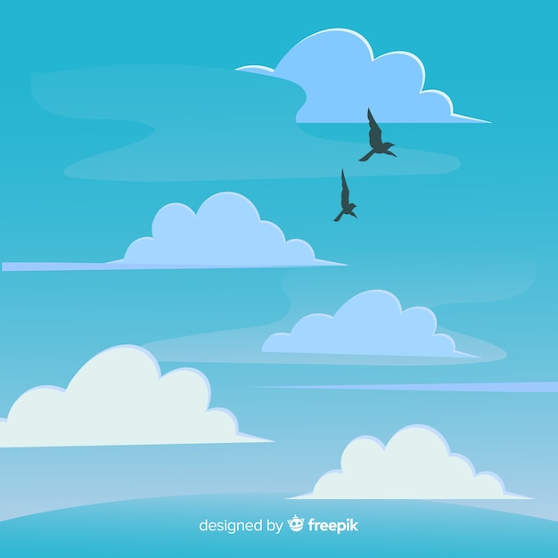 Free Vector flat blue sky background