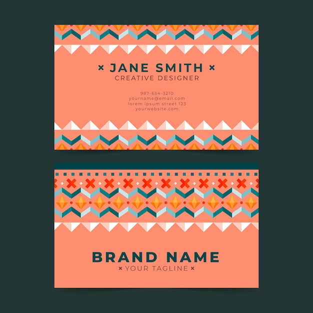 Free Vector flat boho business card template