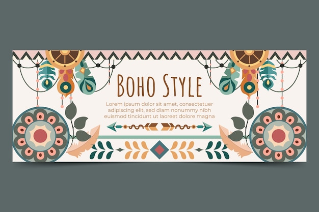 Flat boho facebook cover