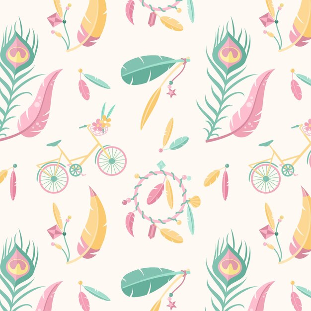 Flat boho pattern design