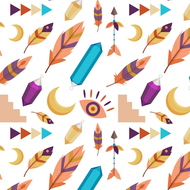 Flat boho pattern design