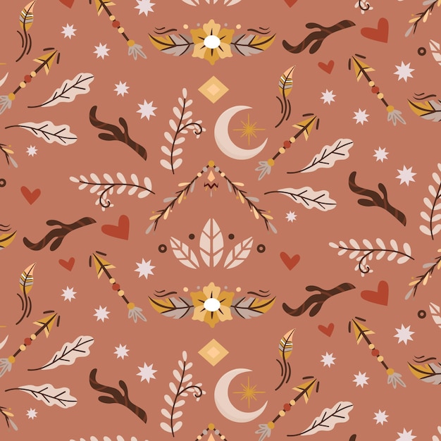 Free vector flat boho pattern design