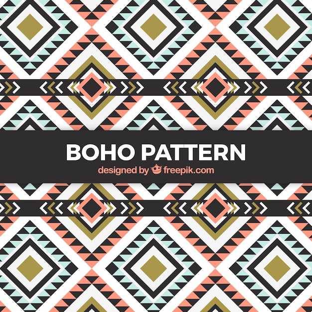 Free Vector flat boho pattern with geometric design