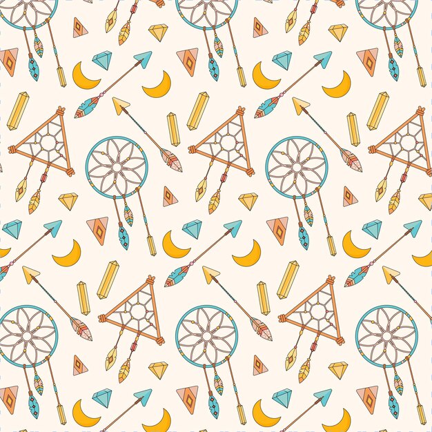 Flat boho style pattern