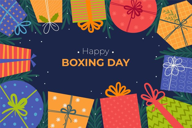 Flat boxing day background