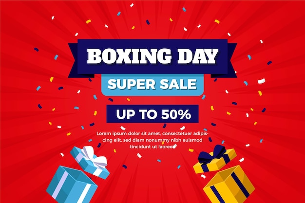 Flat boxing day sale background